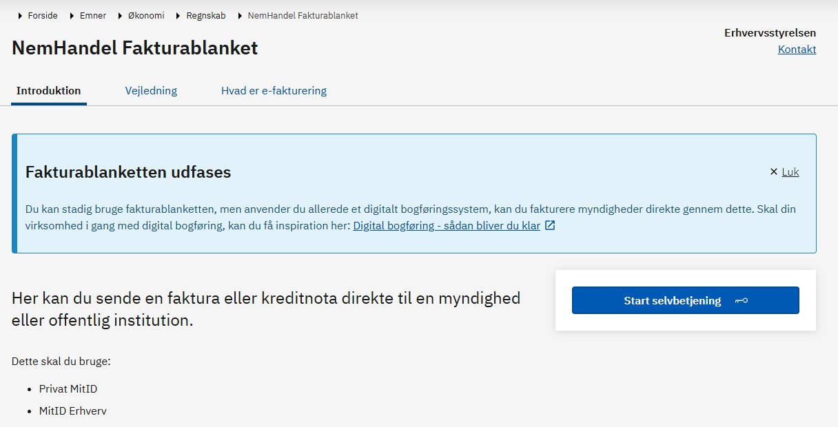 Virk.dk lukker NemHandel Fakturablanket. Få alternativ til fakturablankette som både kan sende til private og offentlige virksomheder...