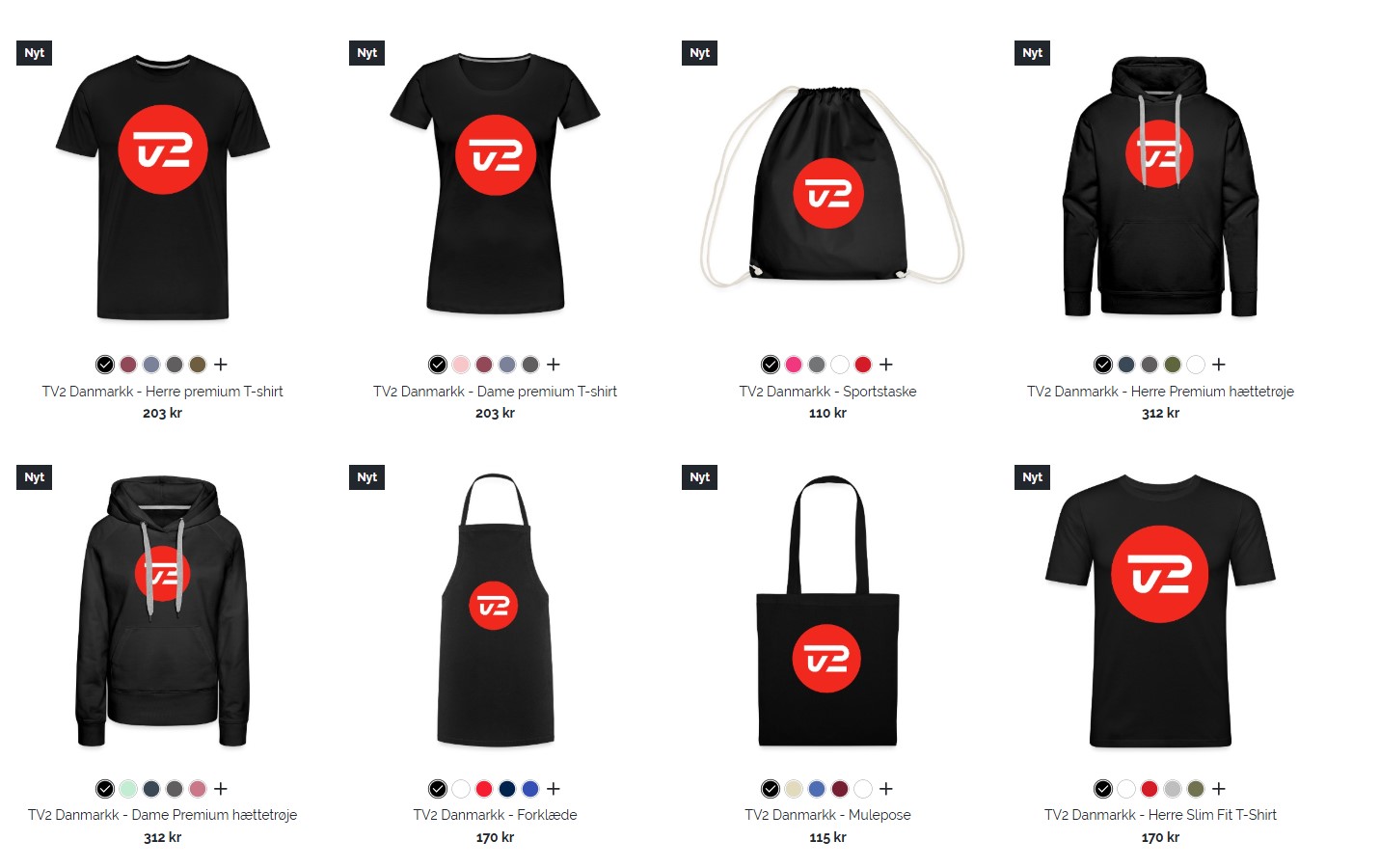 Officielt TV2 merchandise – tøj, accessories og souvenirs med TV2-logo. Bestil nemt online og vis din støtte!
