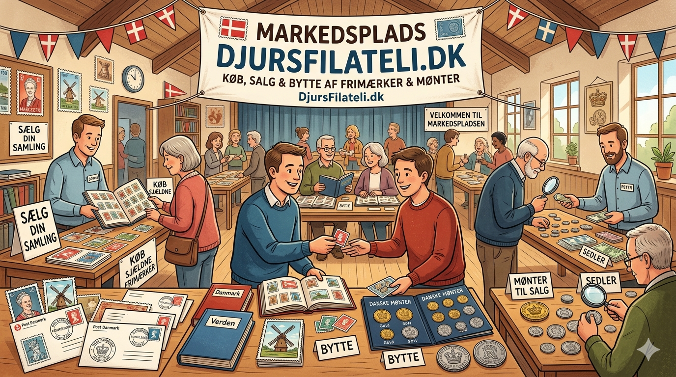 Markedspladsen for frimærkesamlere, postkortsamlere og møntsamlere i Danmark. Køb, Salg, Bytte og Give Væk! Danmarks bedste markedsplads og helt gratis.